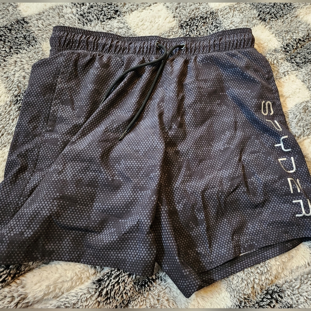 Spyder Men's Black Dot-Pattern Athletic Shorts
